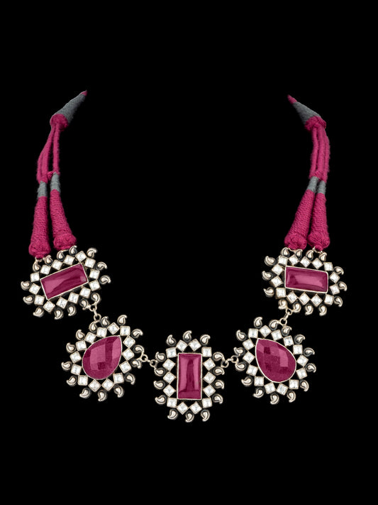 Chamapange Carved Stone Necklace with Dual Patwa thread