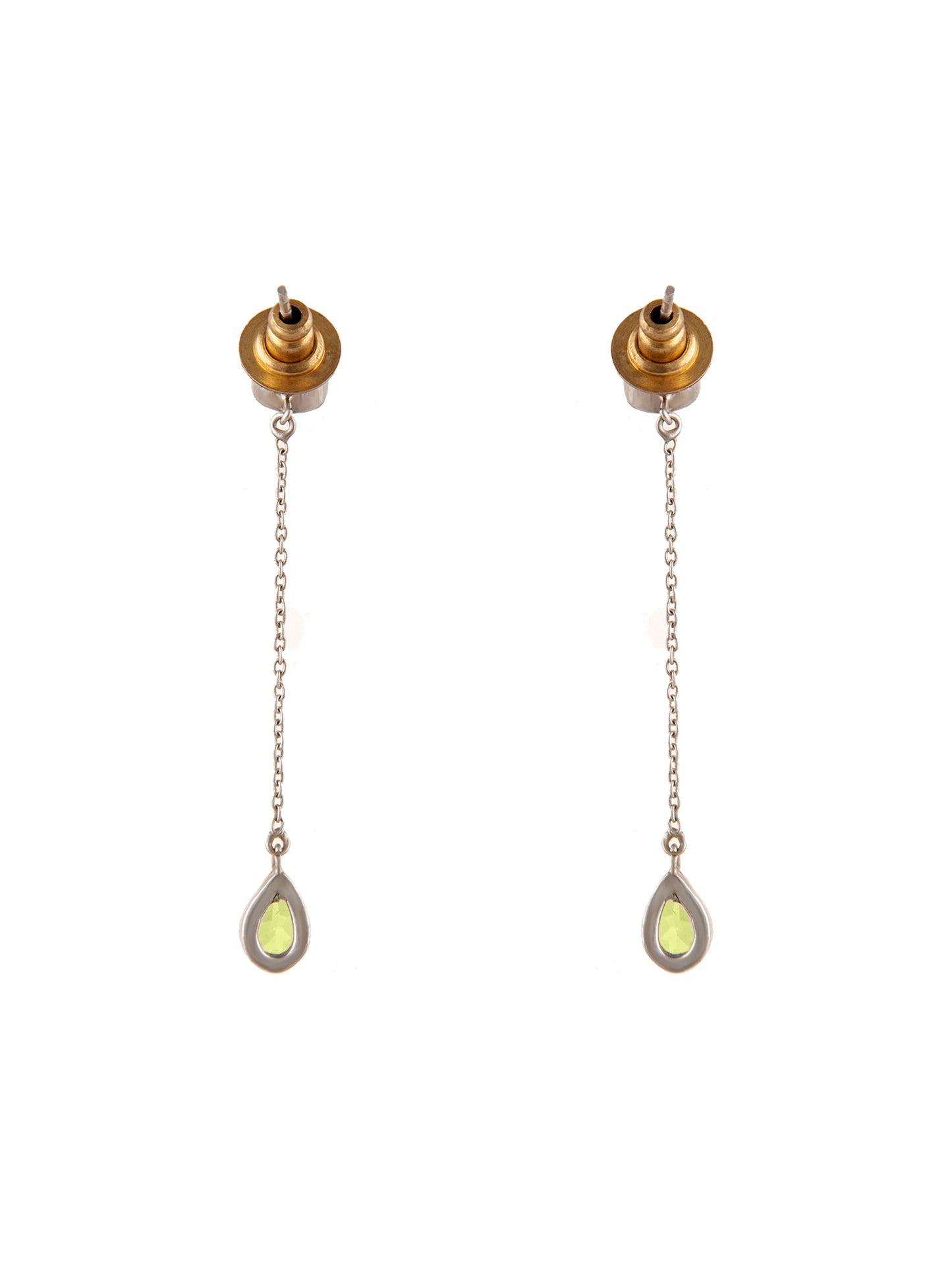 925 Sterling Silver Long Earrings with Multicolored Gemstone