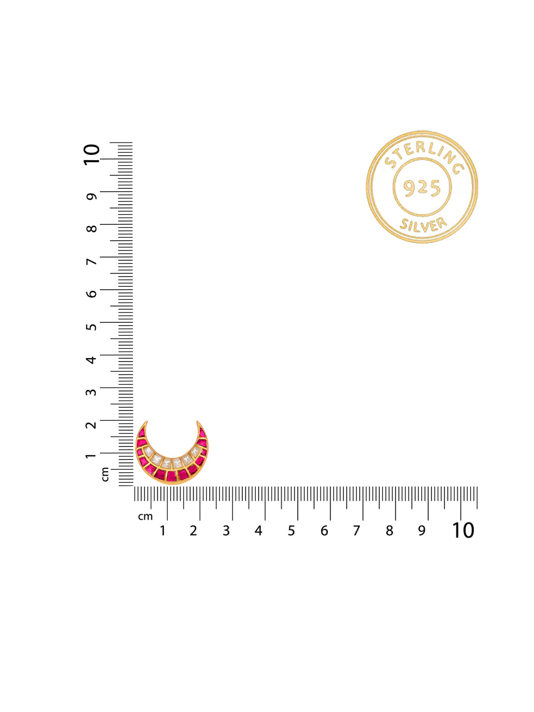 Half Moon Multicolored Kundan Studs