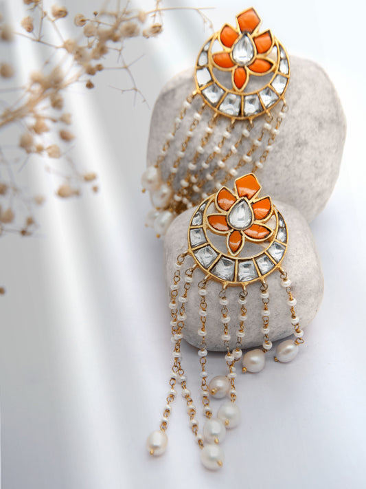 Svarnam Festive Chaandbali with Pearl Drop