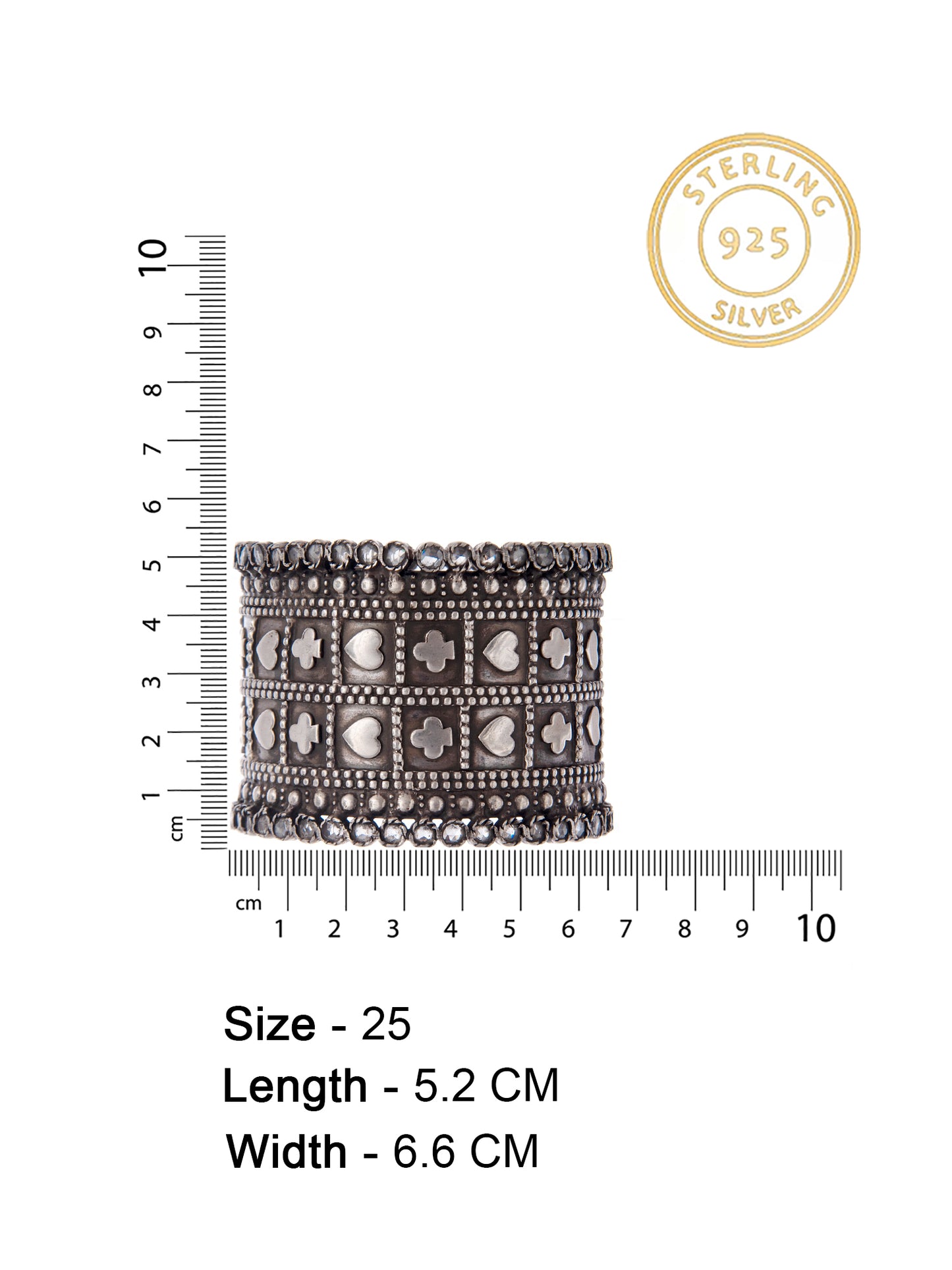 Silver Heart Design Bangle