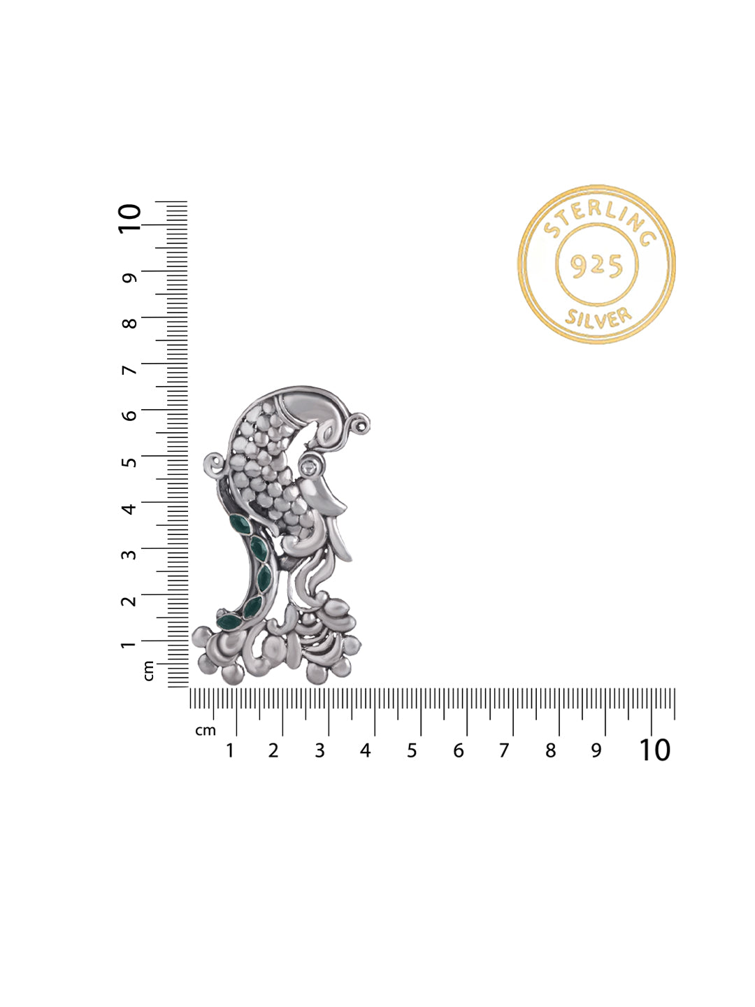 Fish Earrings with Green Onyx Gemstone