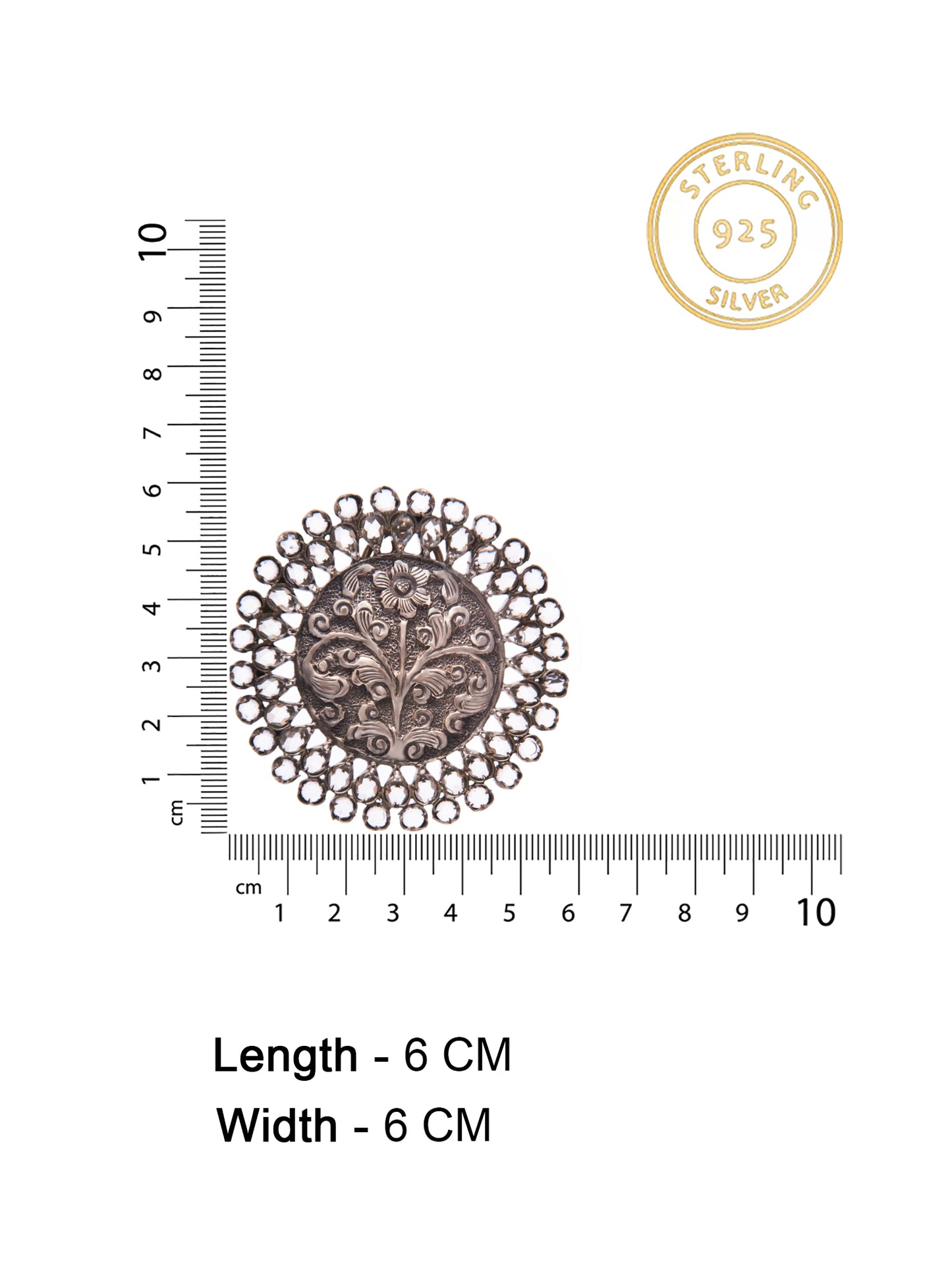 925 Sterling Silver Checker Crystal Earring