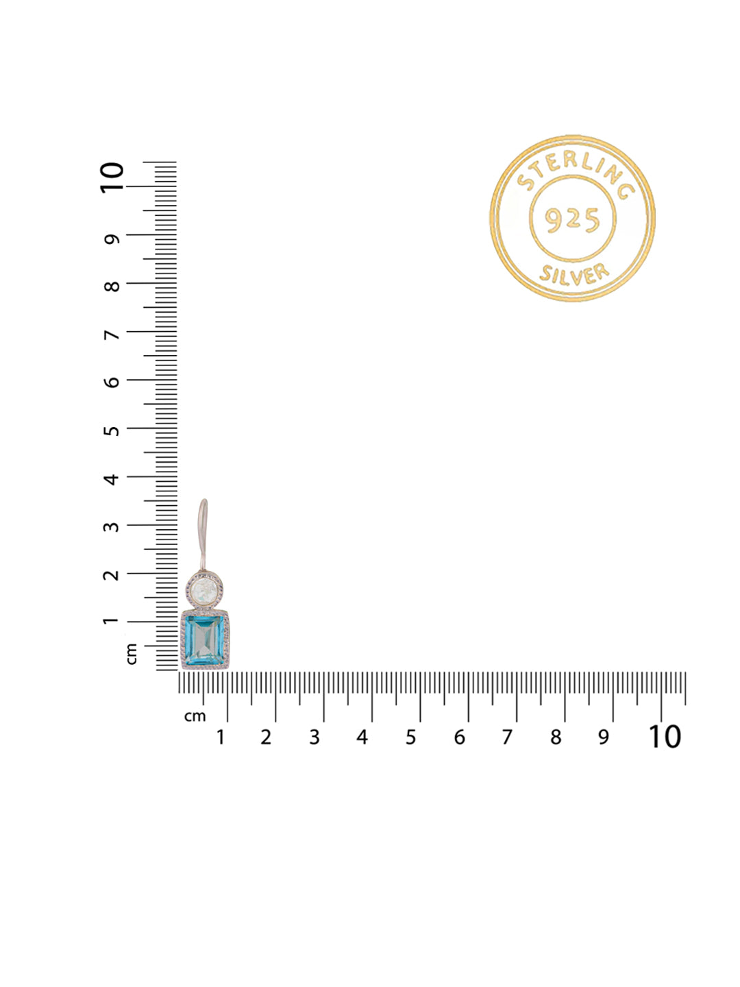 Blue Topaz Textured Danglers