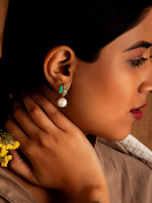 Aurora Blue Chalcedony Drop Earrings