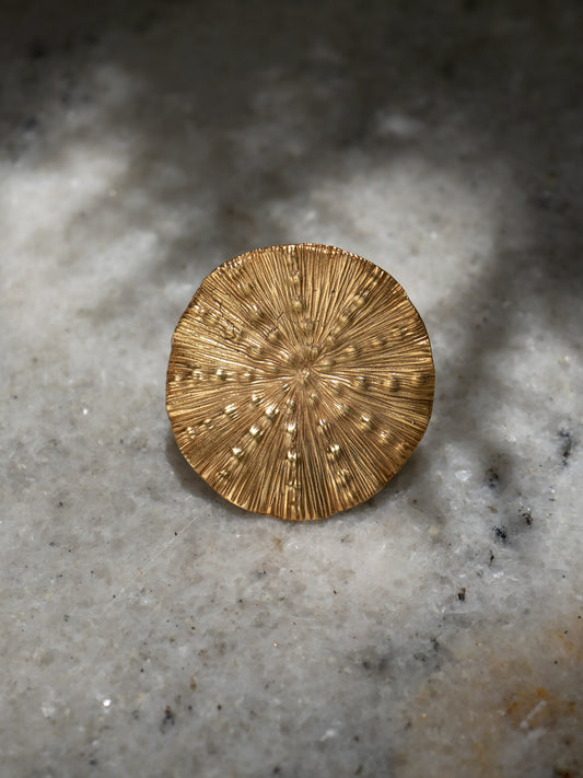 Gold Plated Foil Pattern Adjustable Ring