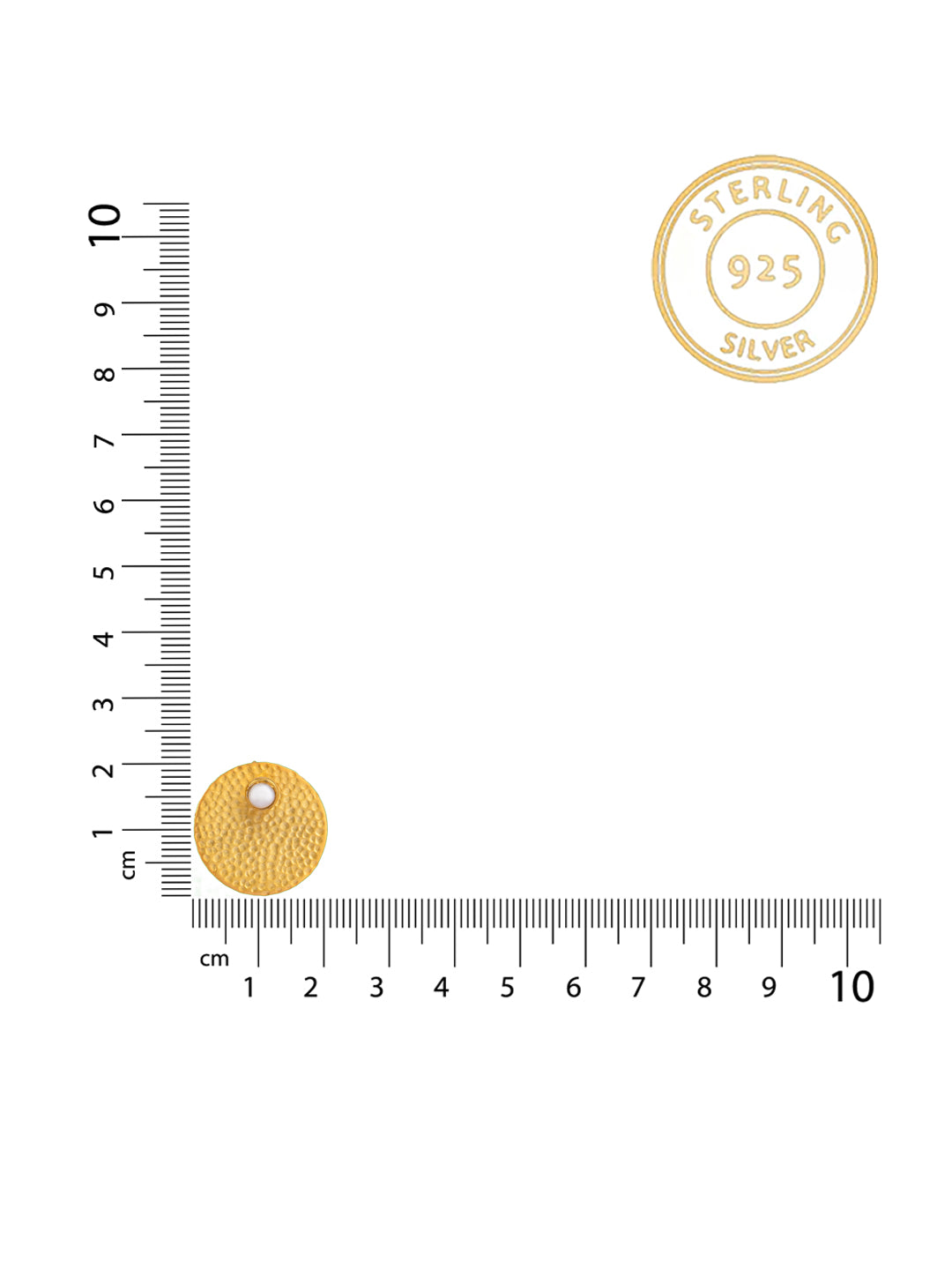 Textured Circular Pearl Gold Plated Studs