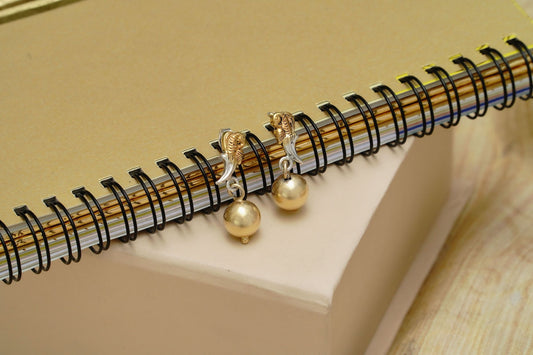 925 Silver Two Tone Twin Peacock Earrings - Neeta Boochra Jewellery