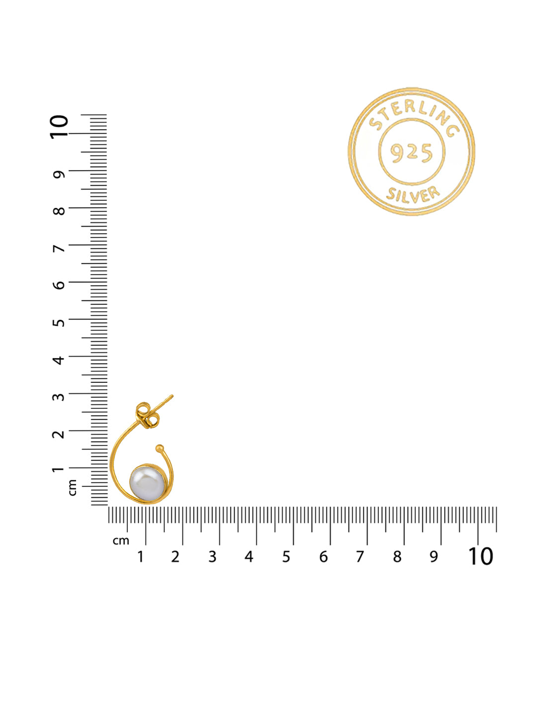 Modern Gold Plated Pearl Earrings