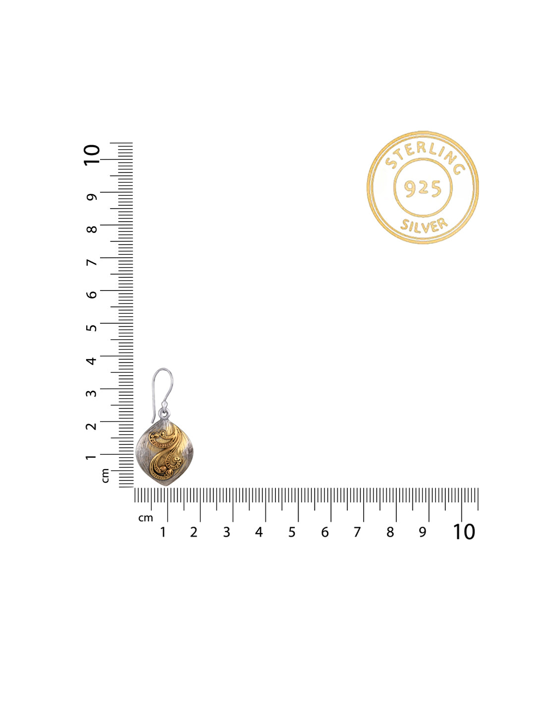 Two Toned Textured Dangler Earrings