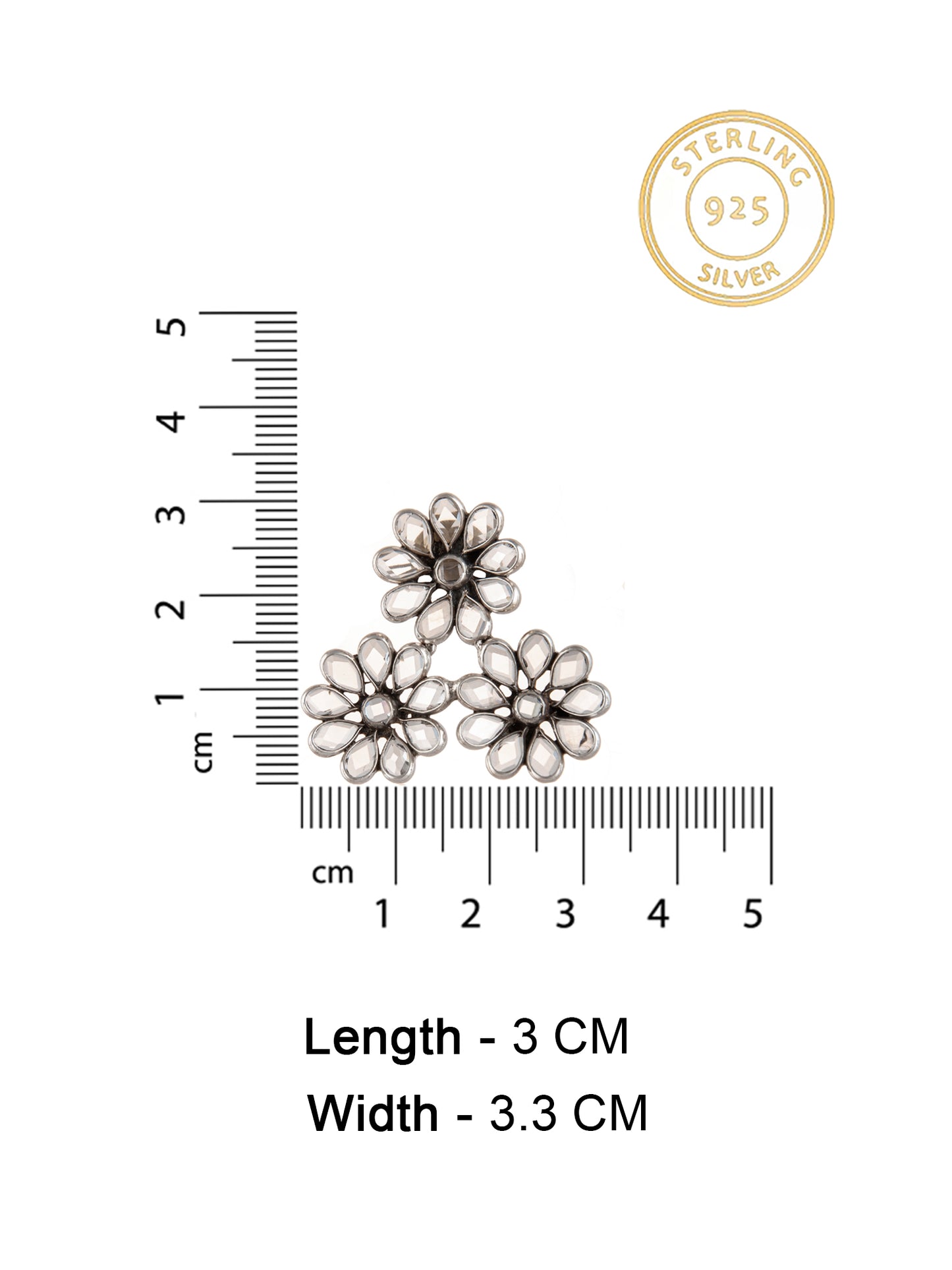 925 Sterling Silver Earring with Checker Crystal