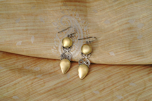 925 Silver Two Tone Earrings with Pearls and Kundan - Neeta Boochra Jewellery