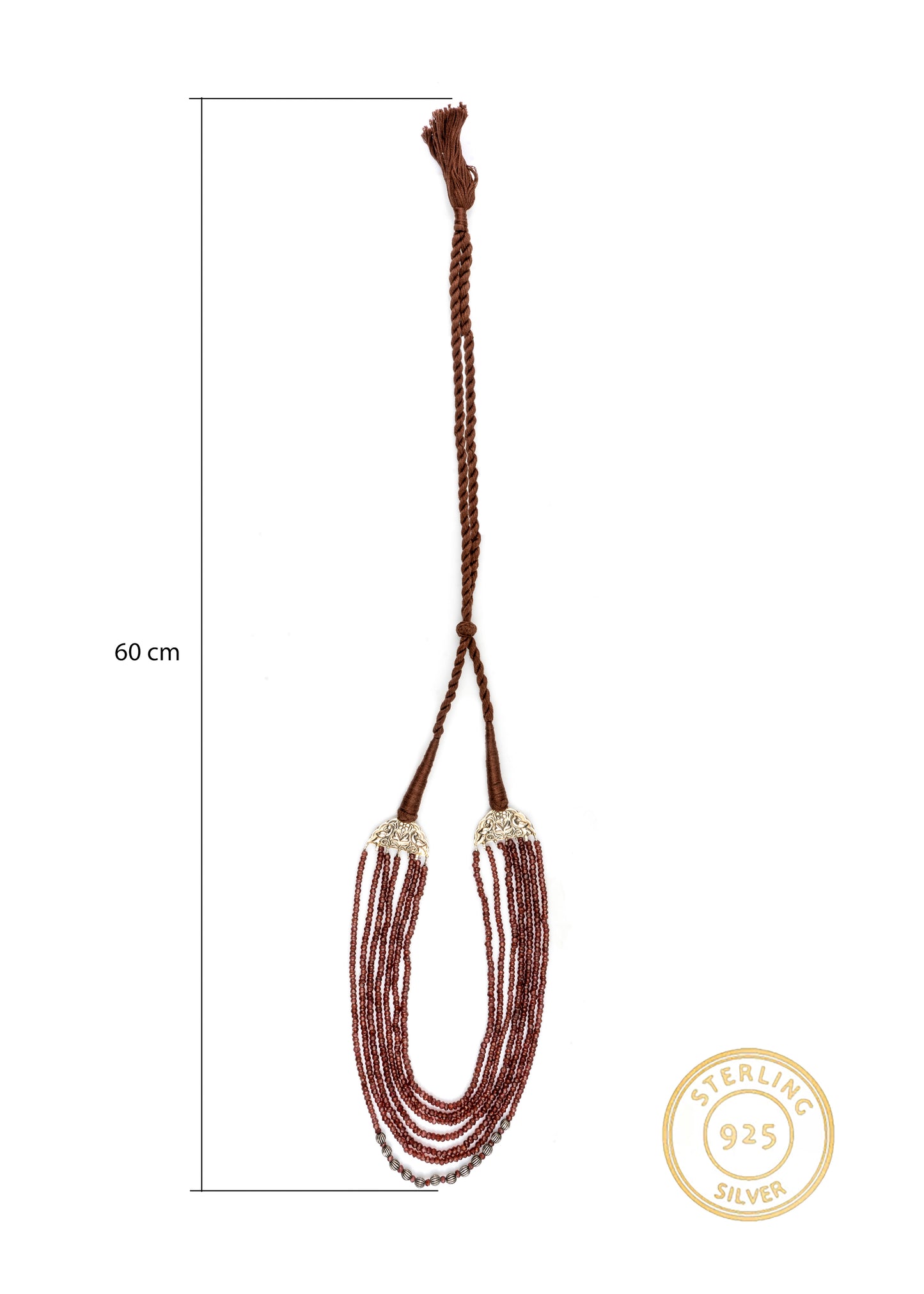 925 Sterling Silver Red Garnet Necklace