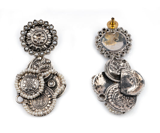 925 Sterling Silver Chitai Fusion Earrings with Freshwater Pearls