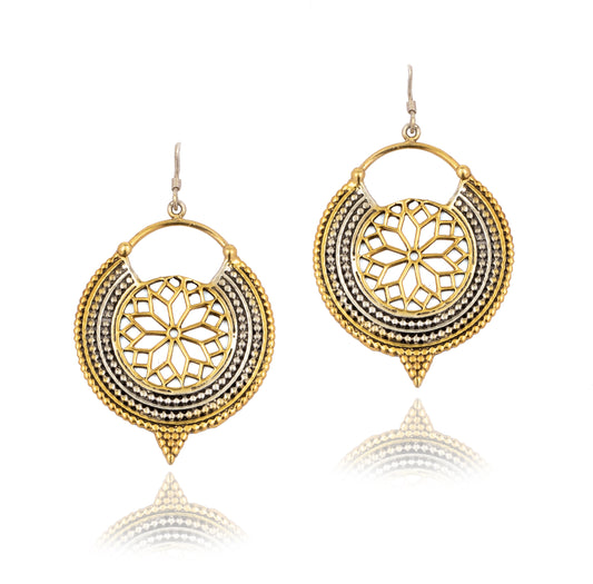 925 Sterling Silver Two Tone Danglers