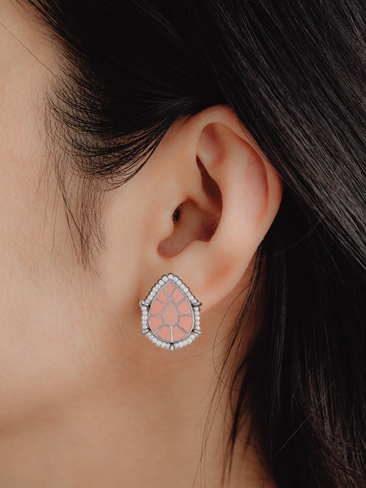 NB Signature Pink Studs with Pearl