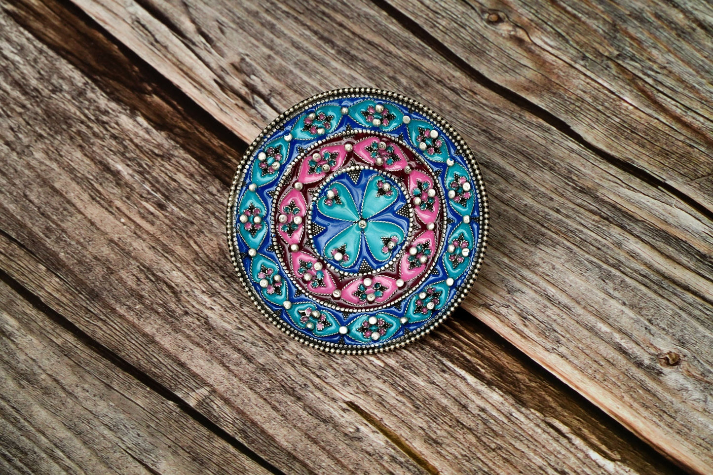 Multi-Blue and Pink Cocktail Ring - Neeta Boochra Jewellery