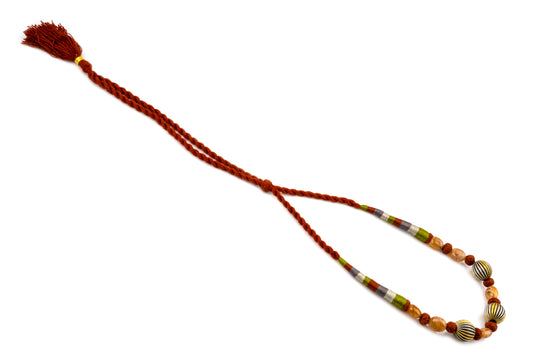 925 Sterling Silver Two Tone Beaded Necklace