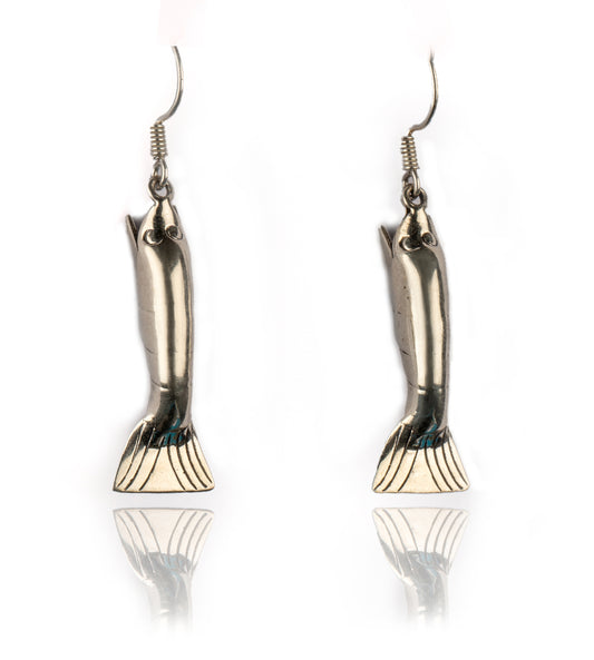 925 Sterling Silver Fish Earrings