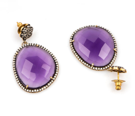 925 Sterling Silver Amethyst Earrings