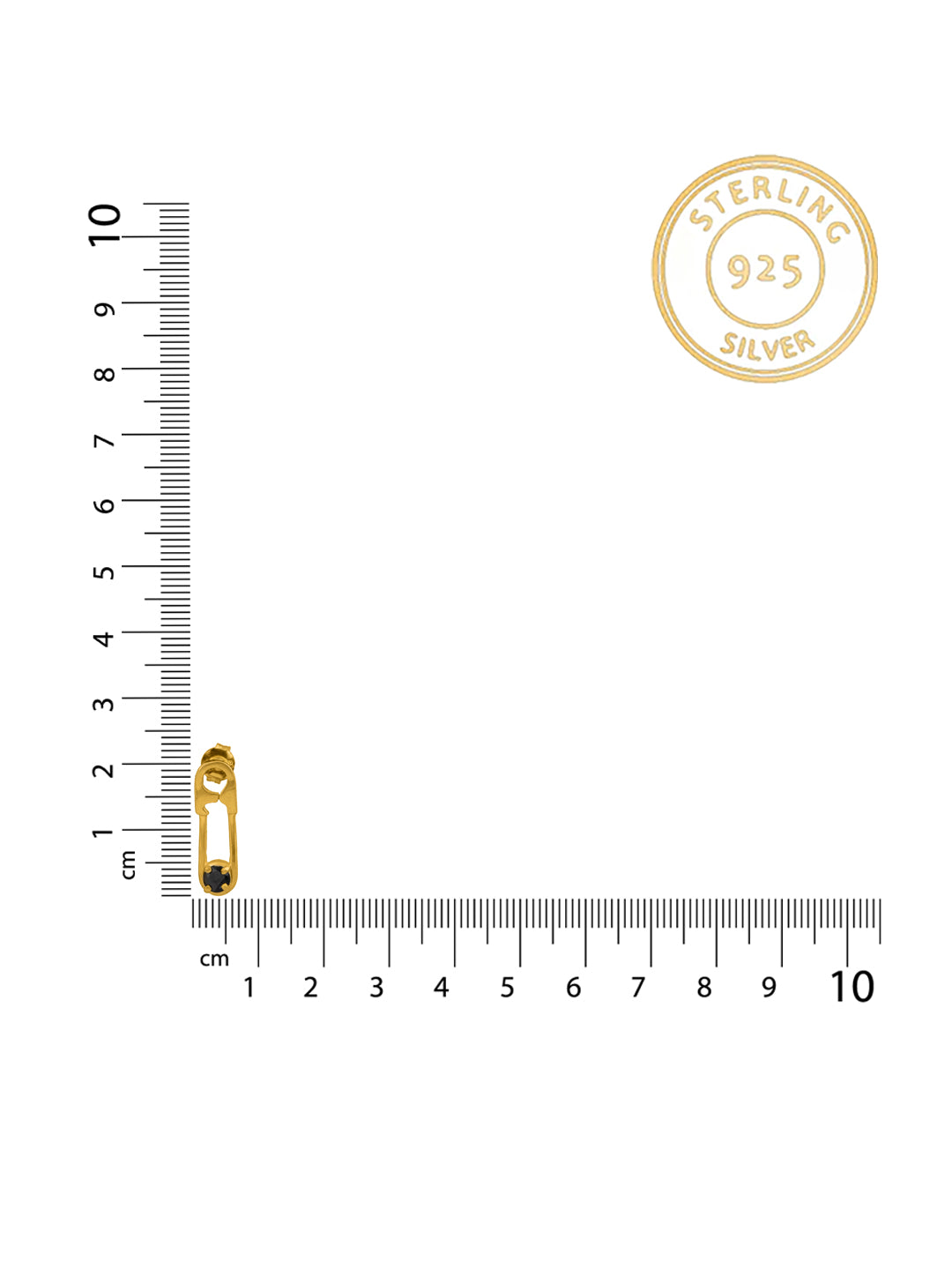 Modern Pin-Shaped Black Onyx Studs