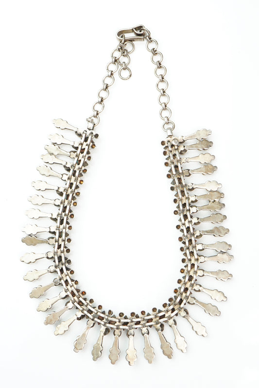 Tribal Silver Necklace with Rubies - Neeta Boochra Jewellery