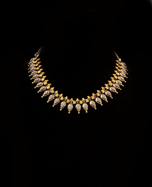 925 Sterling Silver Two Tone Paisley Necklace