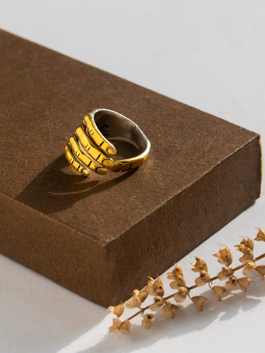 Gold Plated Hand Adjustable Ring