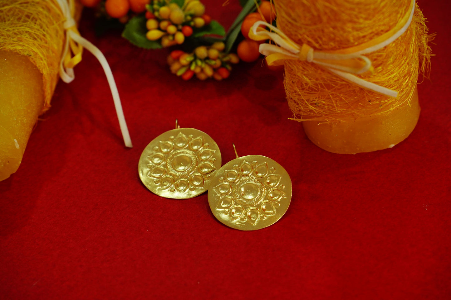 Coin Floral Earring - Neeta Boochra Jewellery