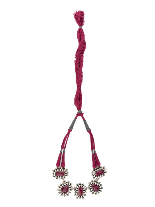 Chamapange Carved Stone Necklace with Dual Patwa thread