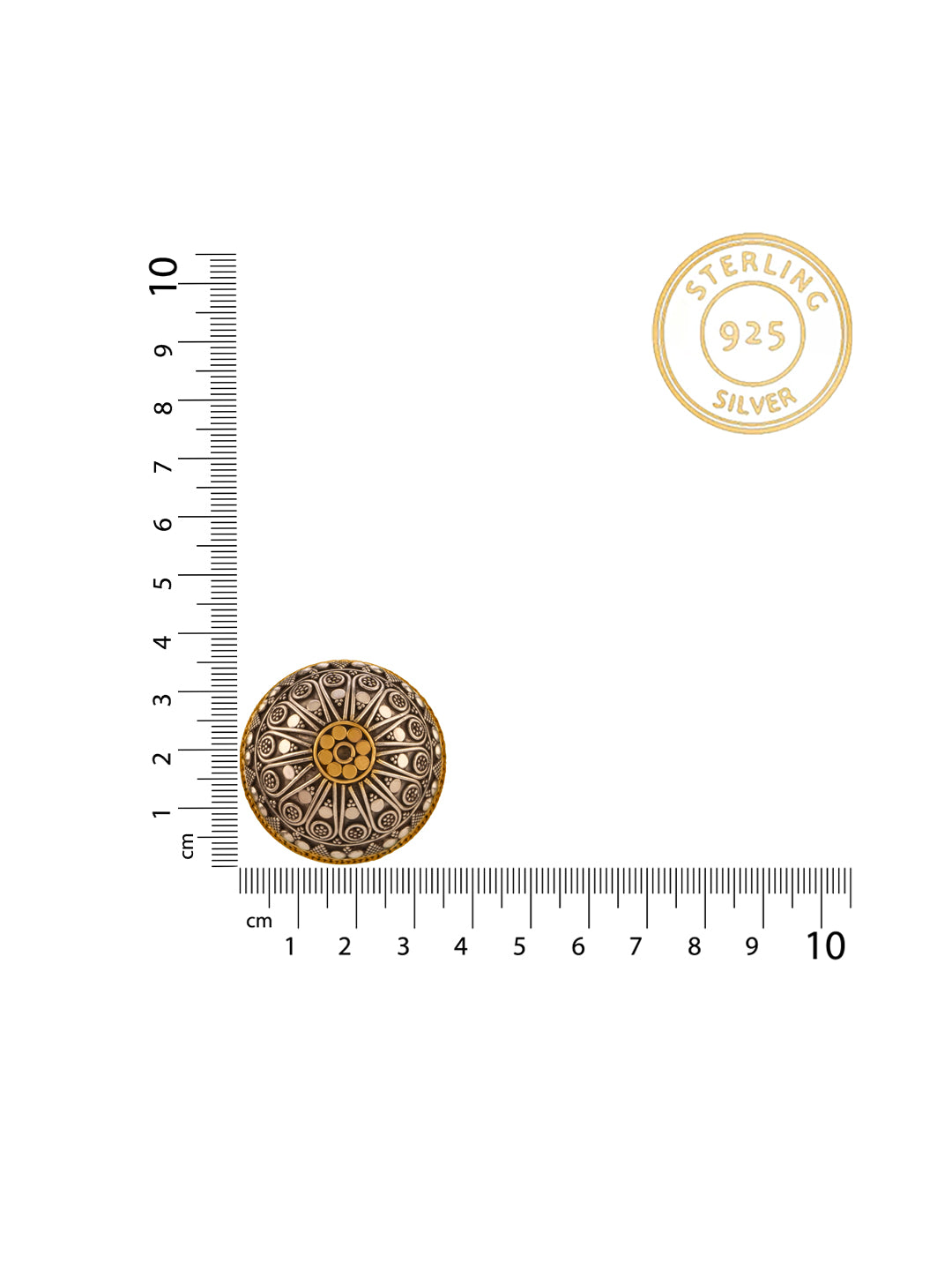 Two Toned Dome Adjustable Ring