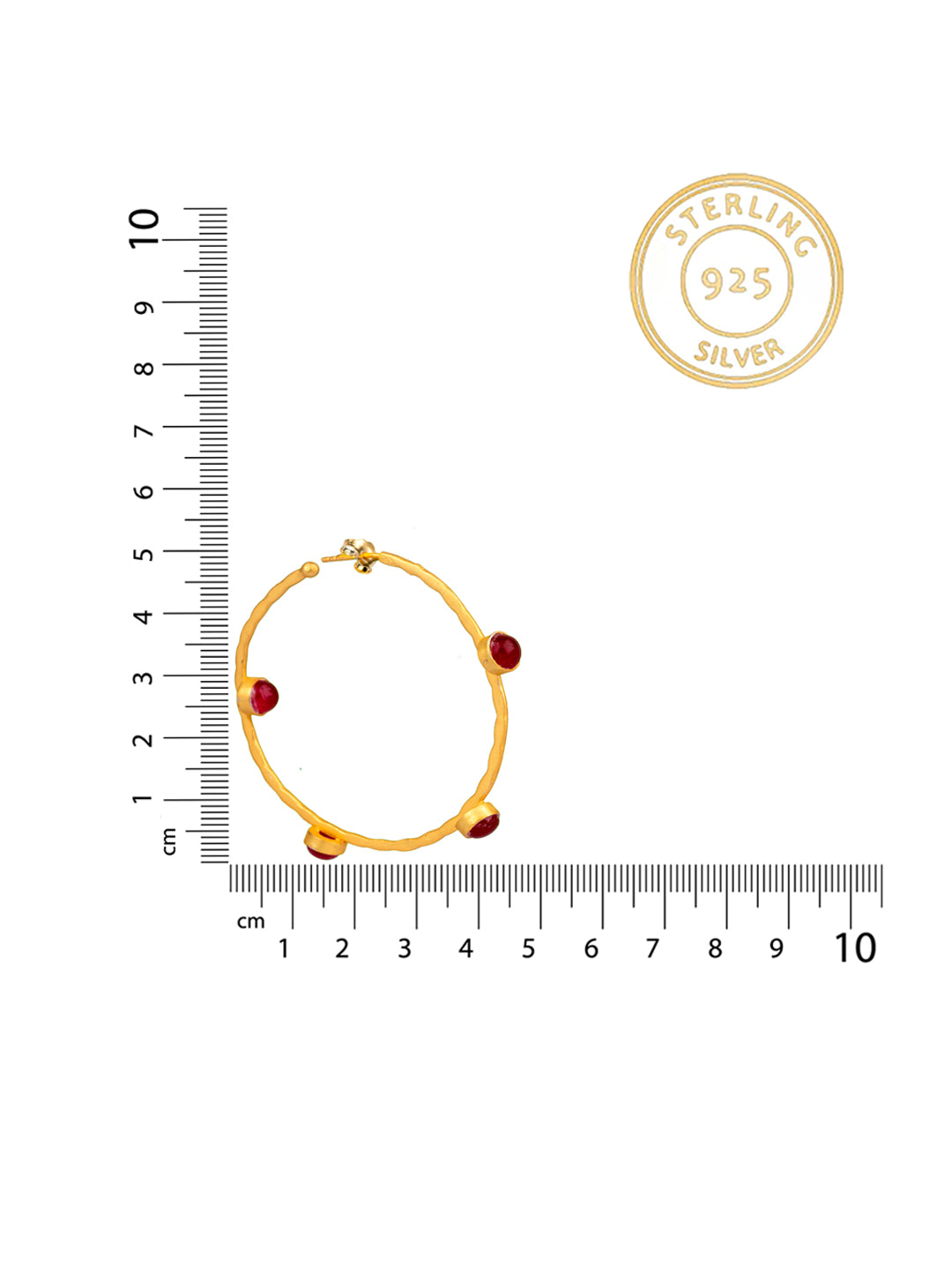 Big Circular Ruby Hoops