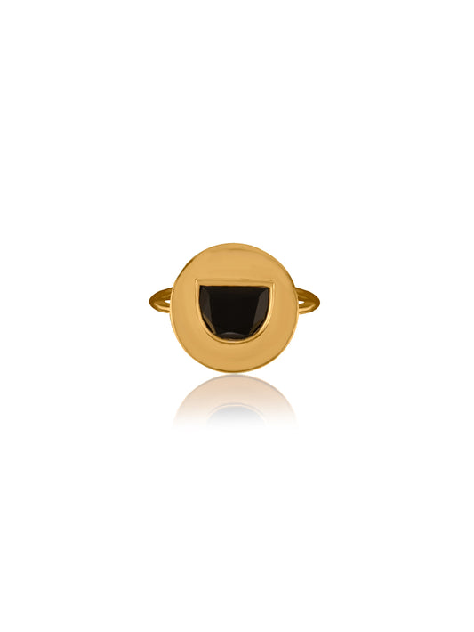 Black Onyx Lightweight Adjustable Ring
