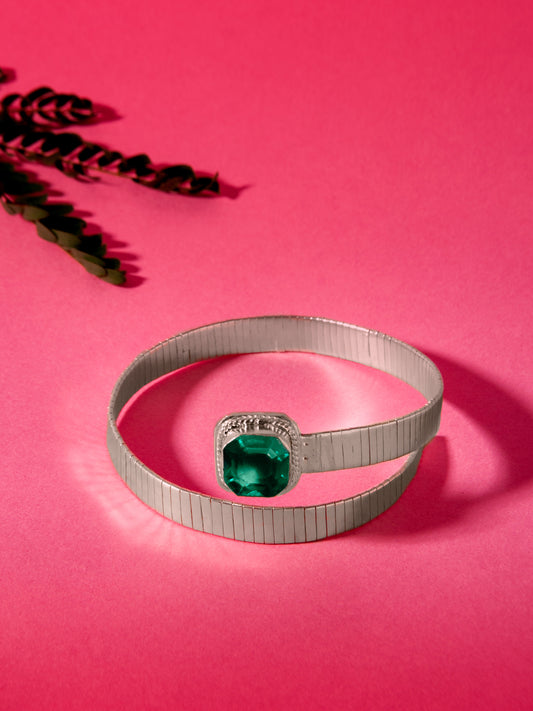 Aurora Emerald Loop Bangle