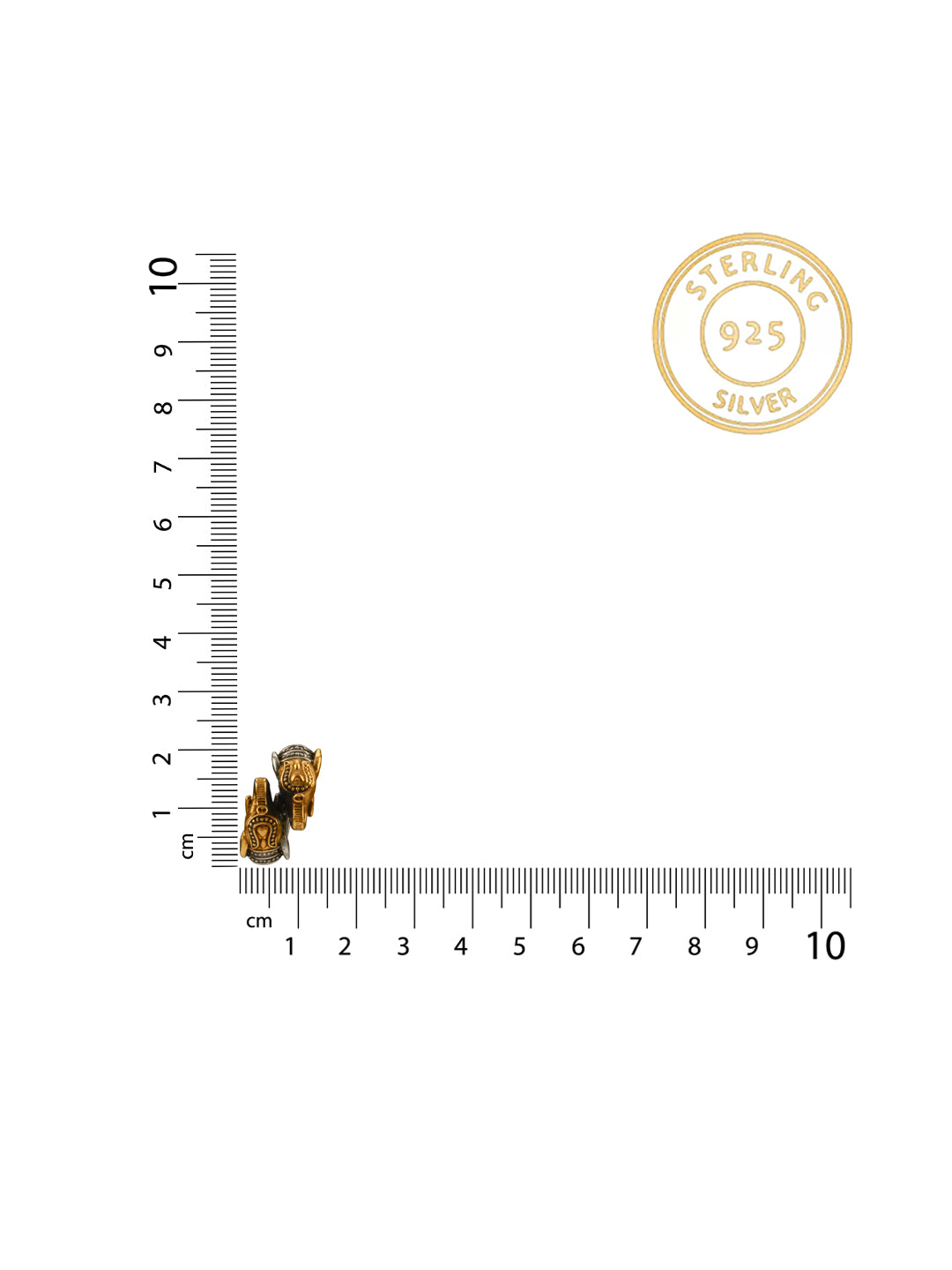 Twin Elephant Two Tone Adjustable Ring