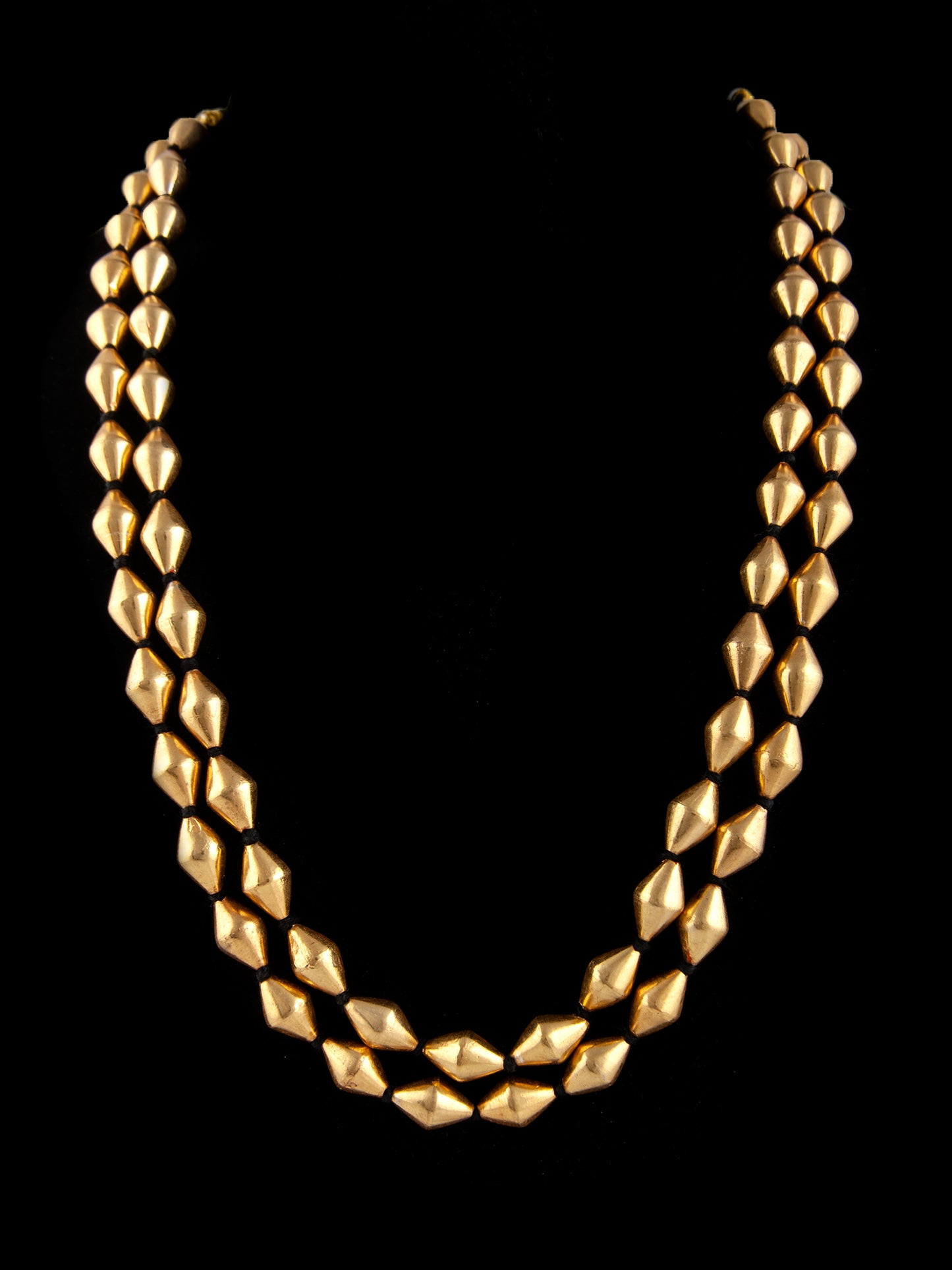 925 Sterling Silver Gold Double Layered Dholki Necklace (Size – Big)