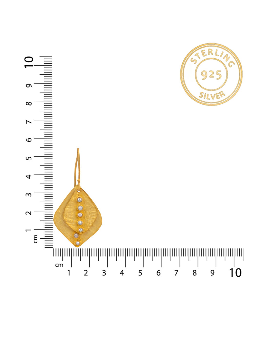 Dual Leaf Gold Plated Studs with Pearl