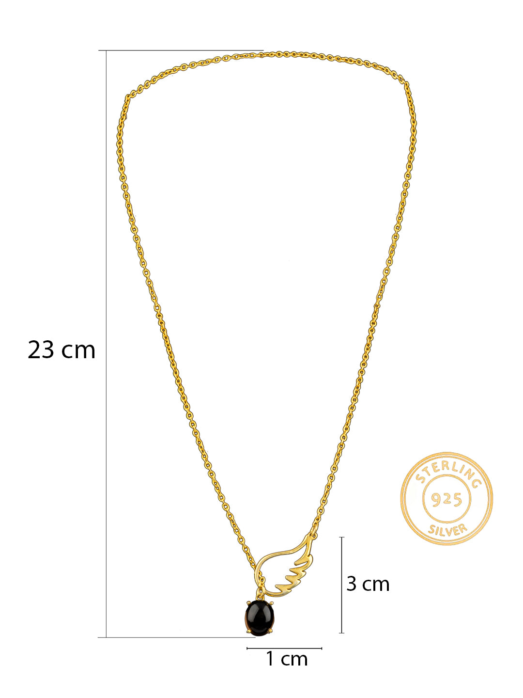 Modern Lightweight Necklace with Black Onyx