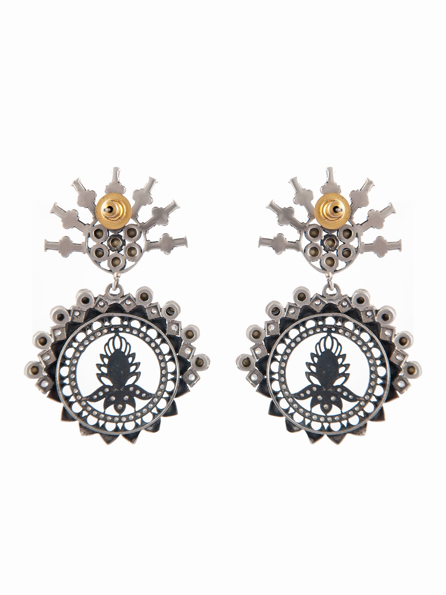 925 Sterling Silver Statement Kundan Earrings