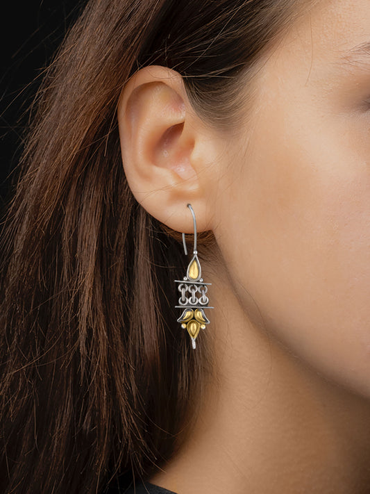 Two Toned Dangler Earrings