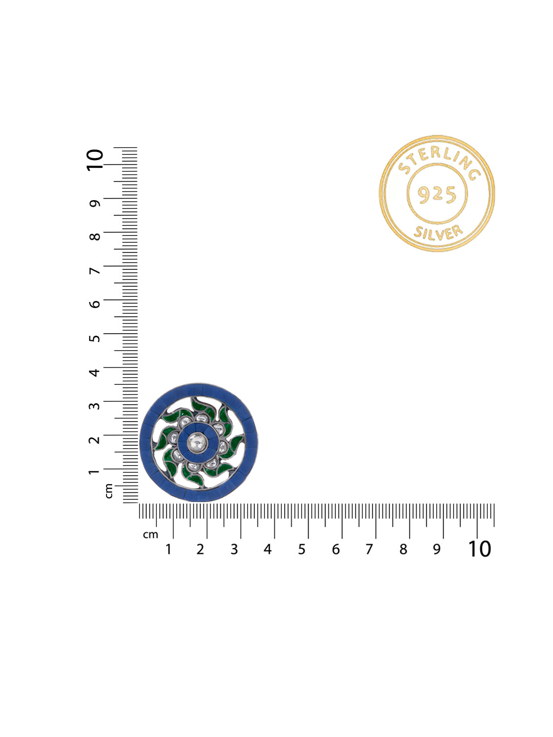 Multicolor Kundan Blue Spiral Earrings