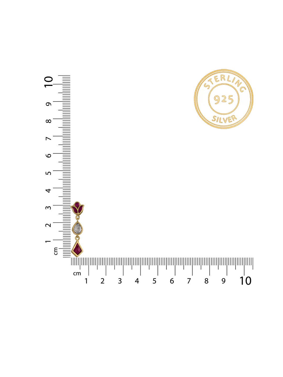 Multicolored White and Red Kundan Earrings