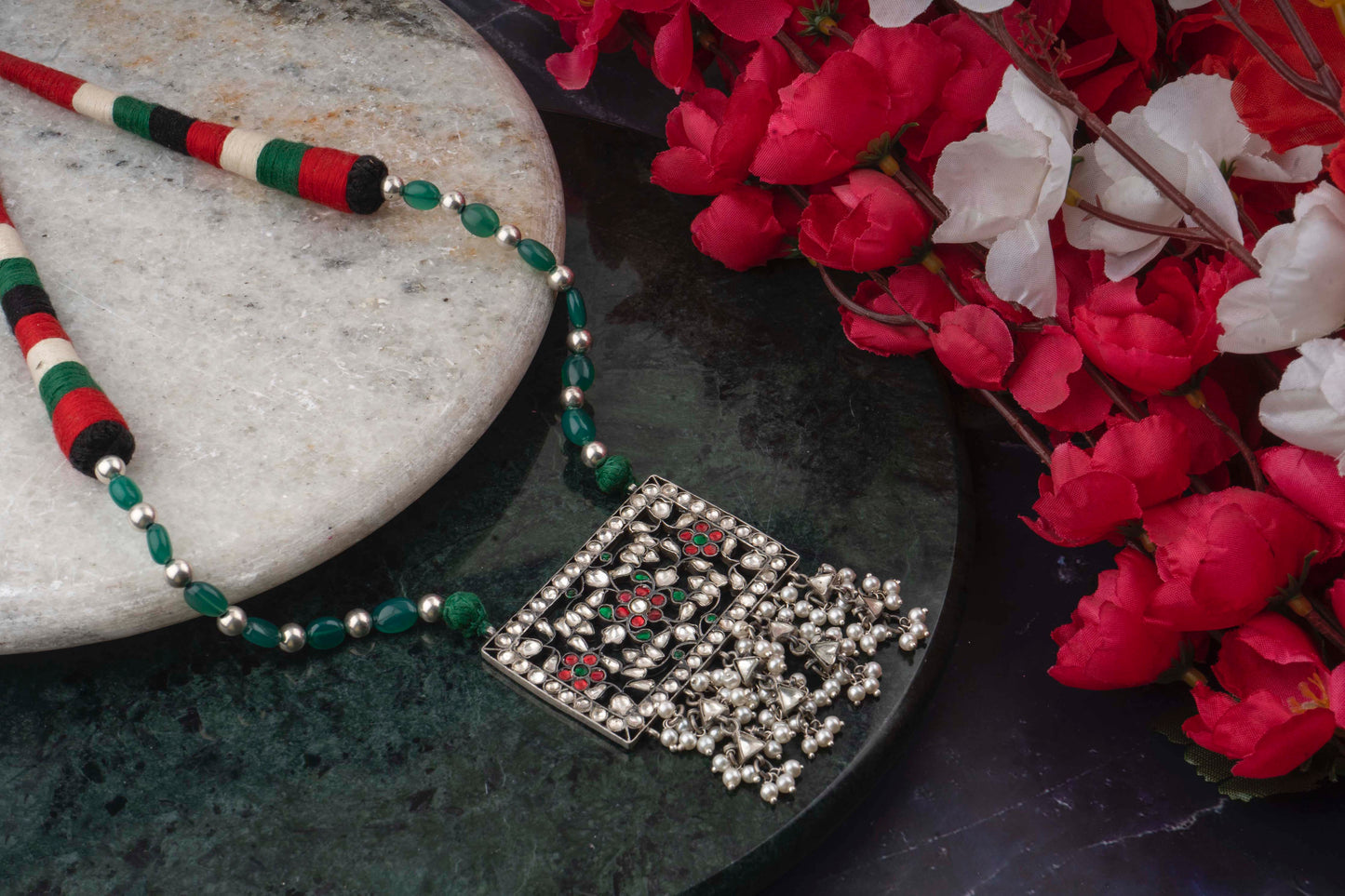 925 Sterling Silver Kundan Necklace