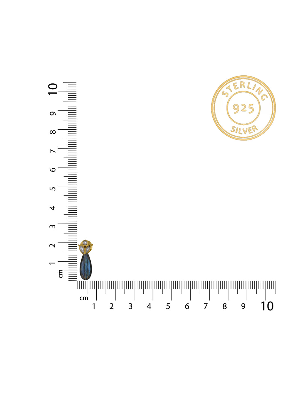 Floral Studs with Smoky Quartz