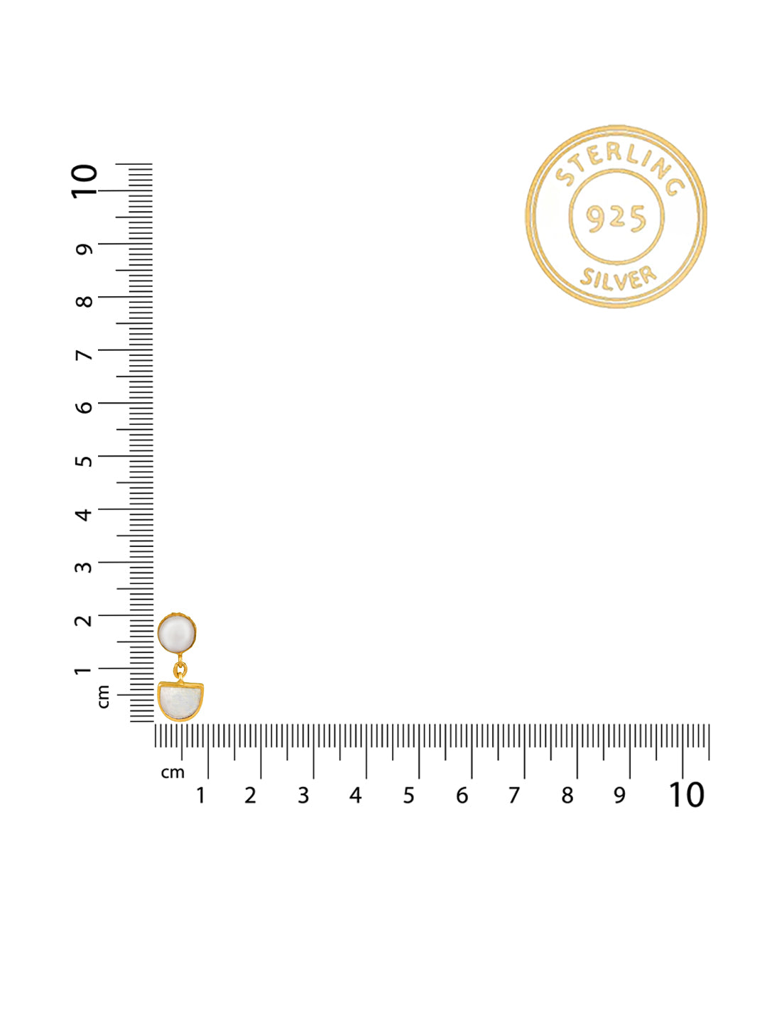 Half Moon Pearl Gold Plated Studs