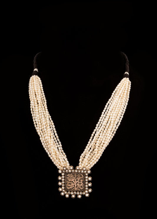 925 Sterling Silver Chitai Necklace with Pearl