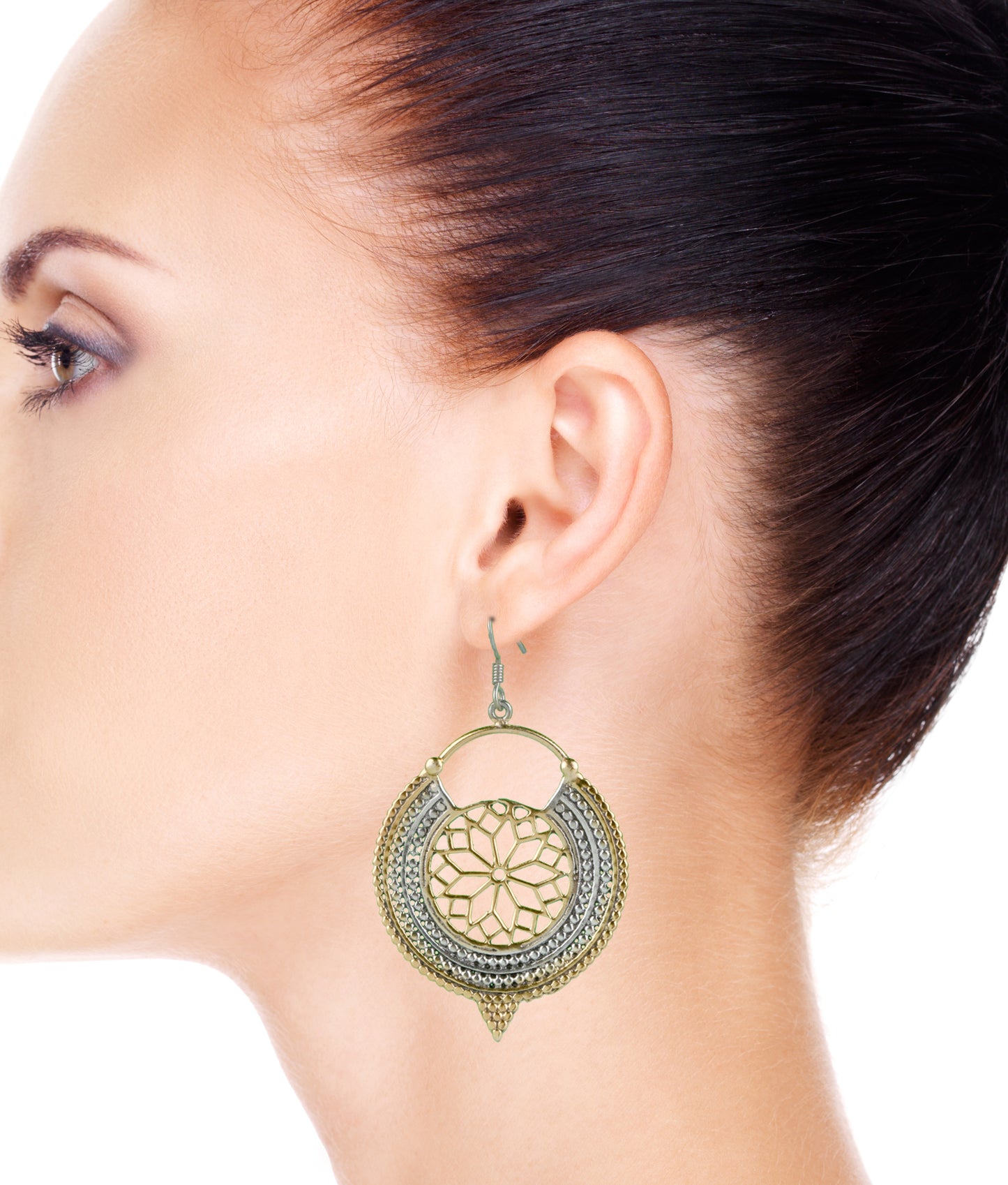 925 Sterling Silver Two Tone Danglers