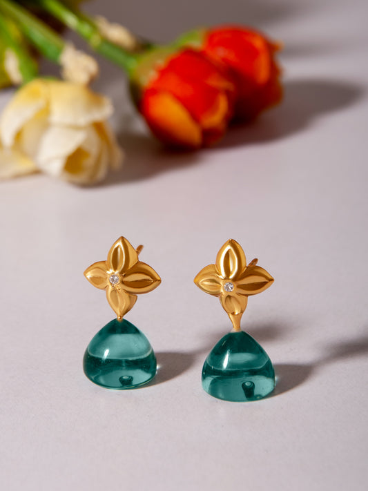 Aurora Blue Chalcedony Studs