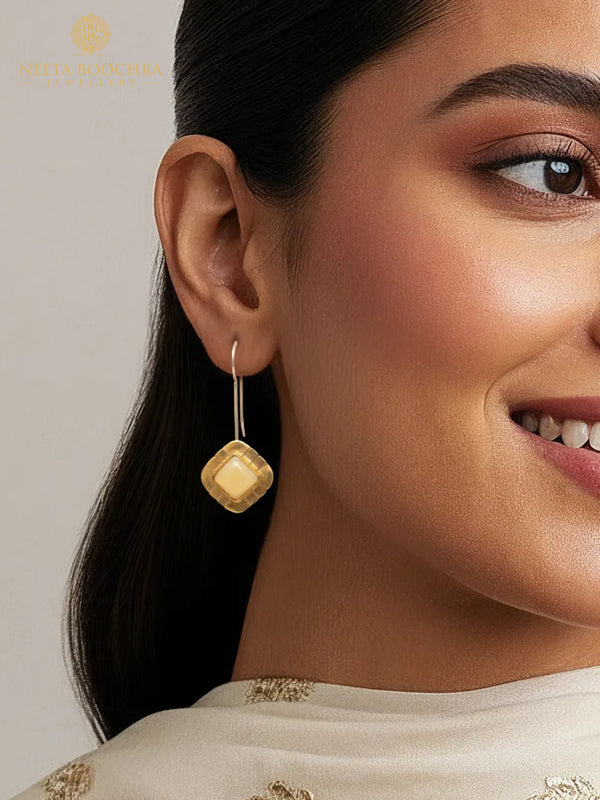 Nitya 925 Silver Citrine Dangler Earrings