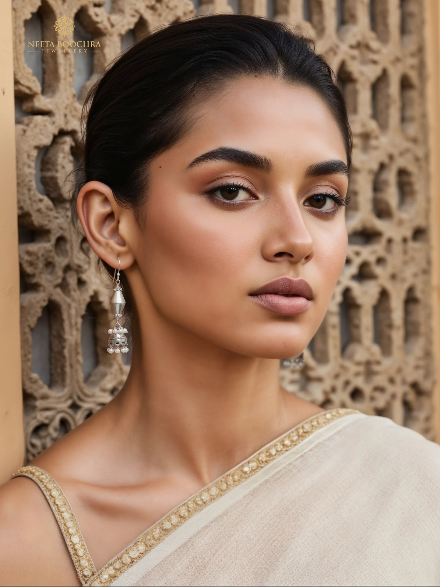 Nitya 925 Silver Dholki Designer Silver Jhumki